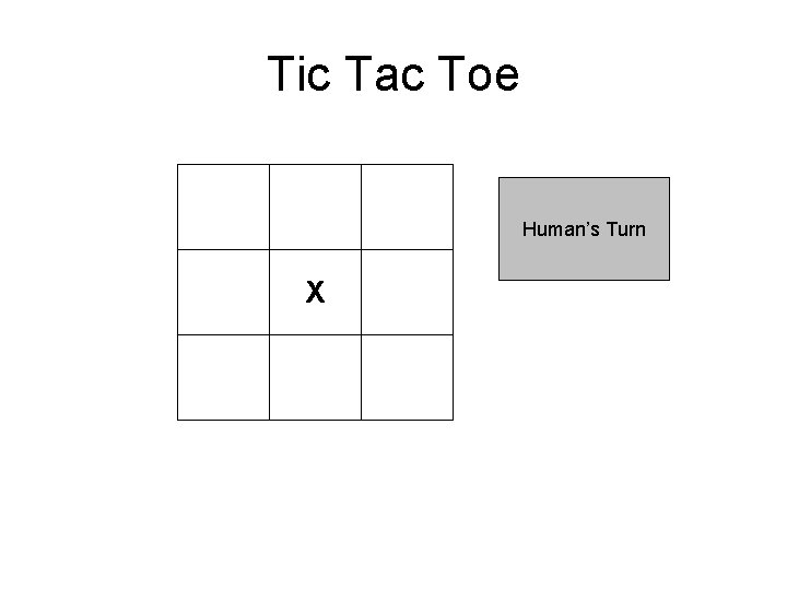 Tic Tac Toe Human’s Turn X 