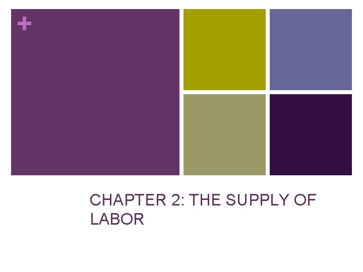 + CHAPTER 2: THE SUPPLY OF LABOR 