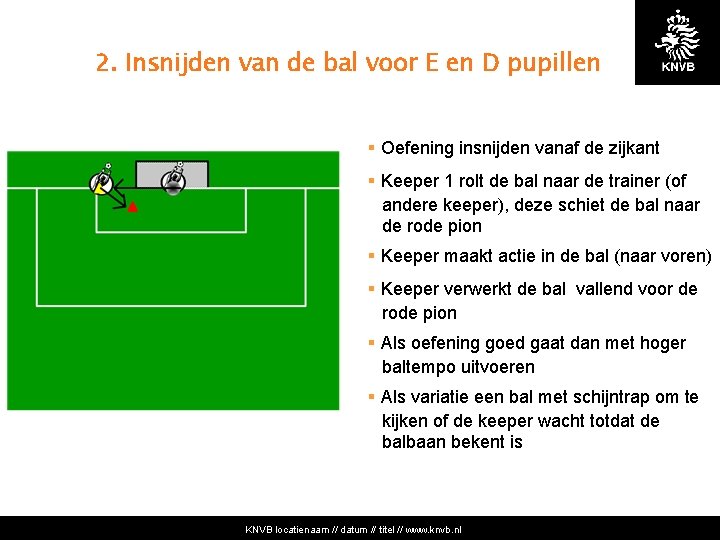 2. Insnijden van de bal voor E en D pupillen § Oefening insnijden vanaf