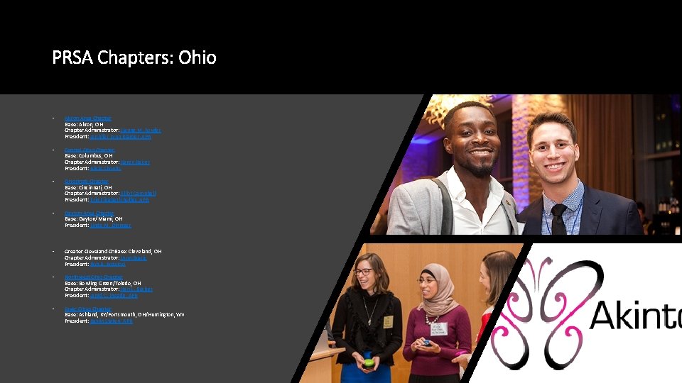 PRSA Chapters: Ohio • Akron Area Chapter Base: Akron, OH Chapter Administrator: Lianne M.