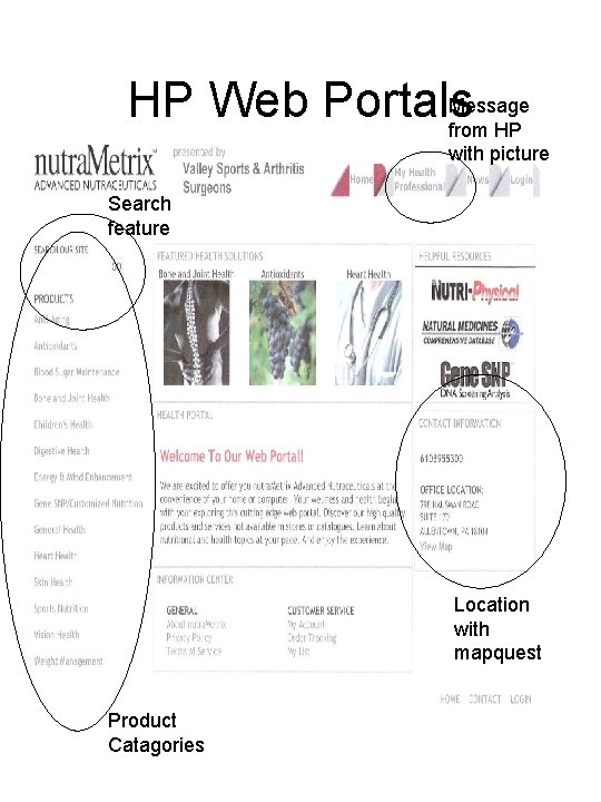 Message HP Web Portals from HP with picture Search feature Location with mapquest Product Message HP Web Portals from HP with picture Search feature Location with mapquest Product