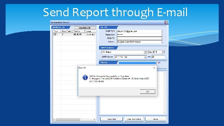 Send Report through E-mail 
