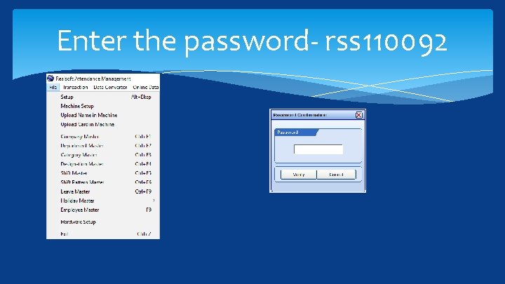 Enter the password- rss 110092 