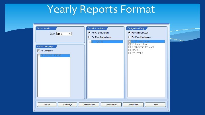 Yearly Reports Format 