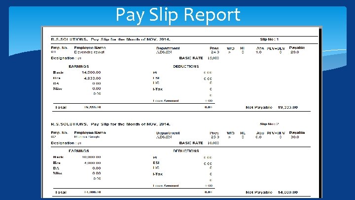 Pay Slip Report 