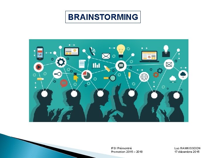 BRAINSTORMING IFSI Prémontré Promotion 2015 – 2018 Luc RAMKISSOON 17 décembre 2015 