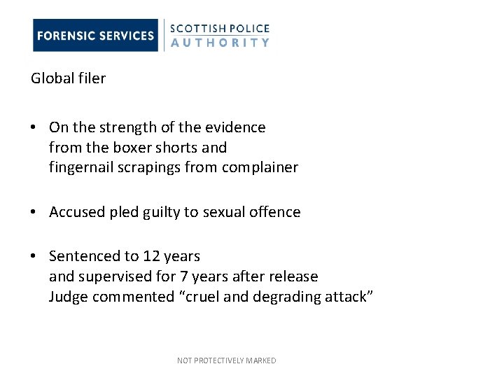Global filer • On the strength of the evidence from the boxer shorts and Global filer • On the strength of the evidence from the boxer shorts and
