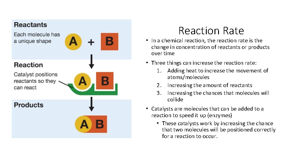 Reaction Rate • In a chemical reaction, the reaction rate is the change in