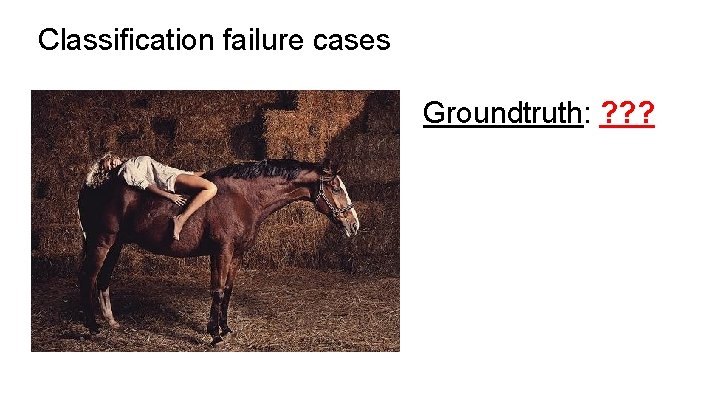 Classification failure cases Groundtruth: ? ? ? 