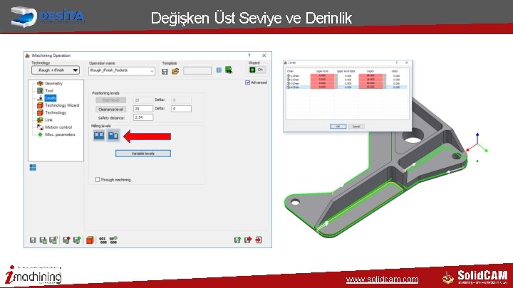 Değişken Üst Seviye ve Derinlik www. solidcam. com Değişken Üst Seviye ve Derinlik www. solidcam. com