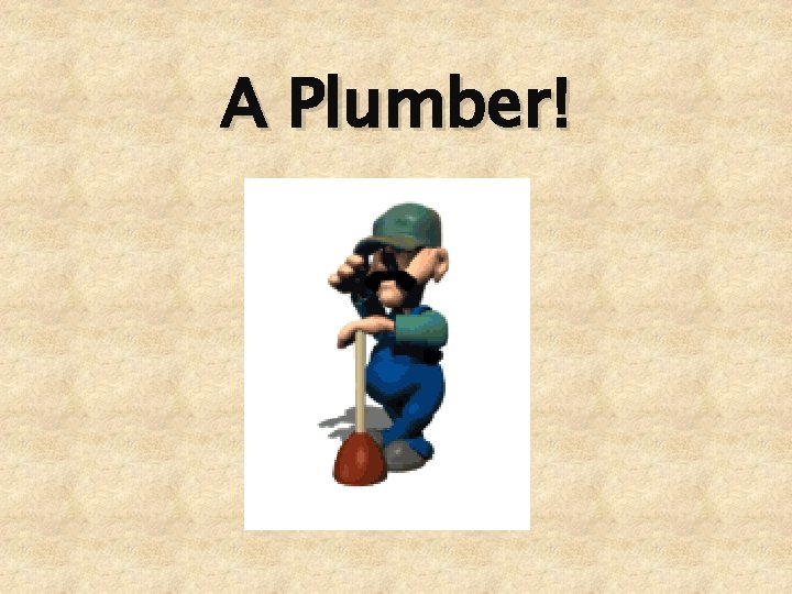 A Plumber! A Plumber!