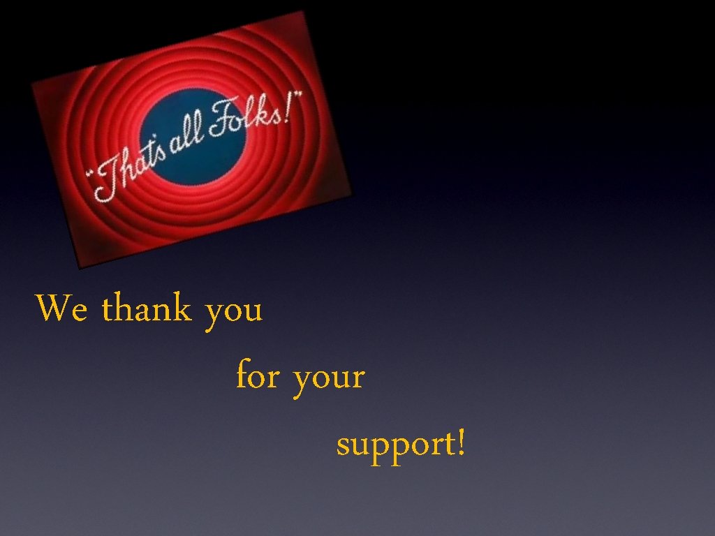 We thank you for your support! 