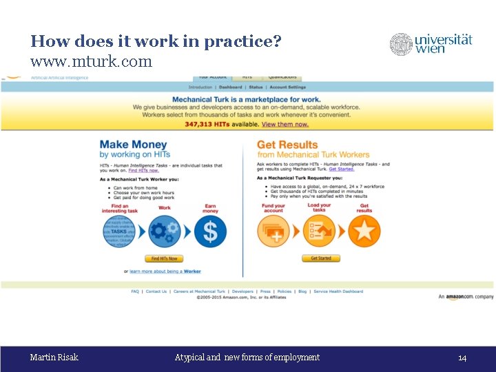 How does it work in practice? www. mturk. com Martin Risak Atypical and new