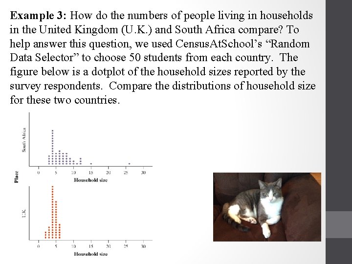 Example 3: How do the numbers of people living in households in the United