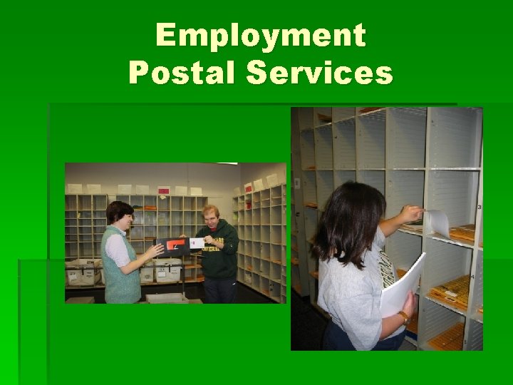 Employment Postal Services 