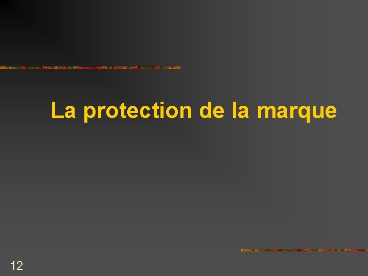 La protection de la marque 12 