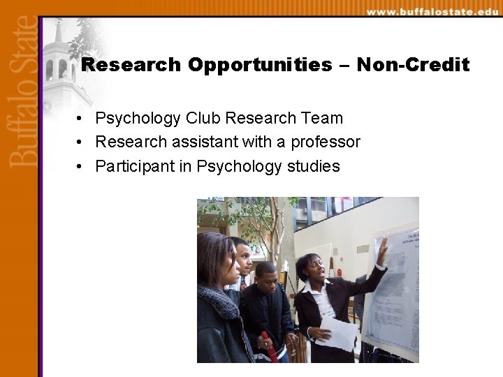 Research Opportunities – Non-Credit • Psychology Club Research Team • Research assistant with a