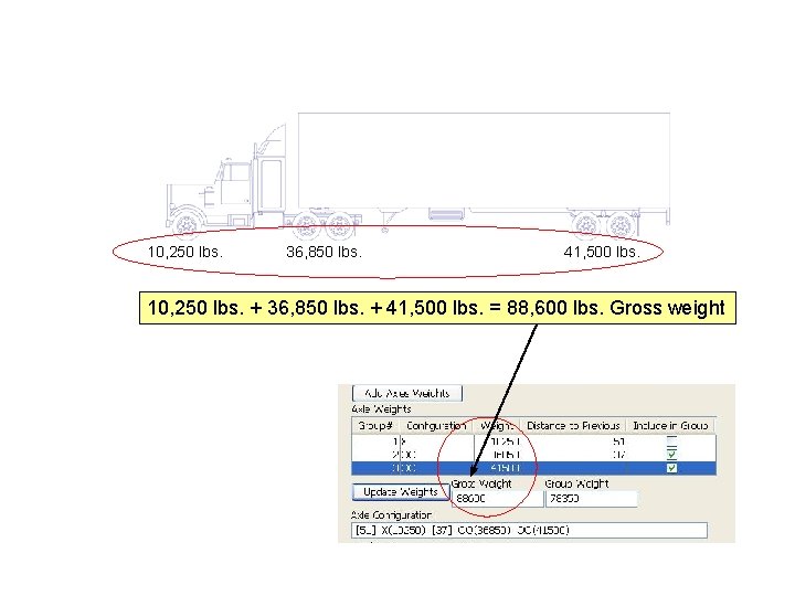 10, 250 lbs. 36, 850 lbs. 41, 500 lbs. 10, 250 lbs. + 36,