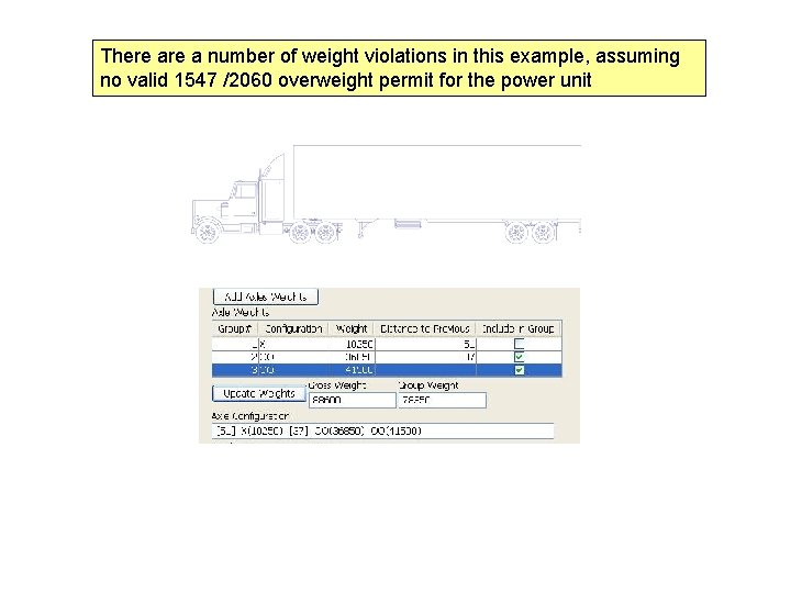 There a number of weight violations in this example, assuming no valid 1547 /2060