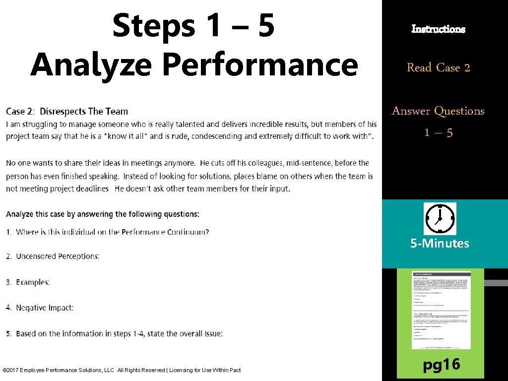 Steps 1 – 5 Analyze Performance Instructions Read Case 2 Answer Questions 1– 5 Steps 1 – 5 Analyze Performance Instructions Read Case 2 Answer Questions 1– 5