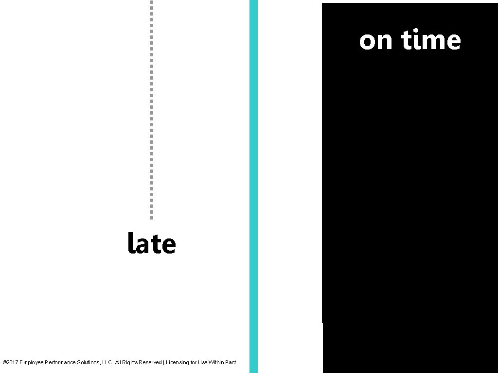 on time late © 2017 Employee Performance Solutions, LLC All Rights Reserved | Licensing on time late © 2017 Employee Performance Solutions, LLC All Rights Reserved | Licensing