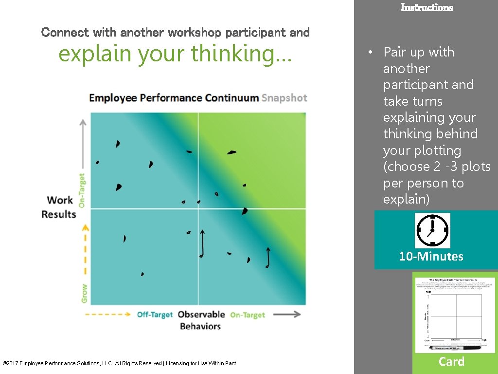 Instructions Connect with another workshop participant and explain your thinking… • Pair up with Instructions Connect with another workshop participant and explain your thinking… • Pair up with