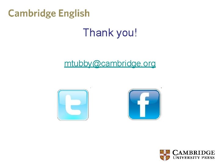 Thank you! mtubby@cambridge. org 