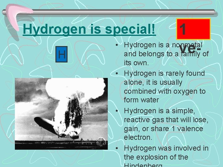 1 Hydrogen is a nonmetal and belongs to avefamily of Hydrogen is special! H