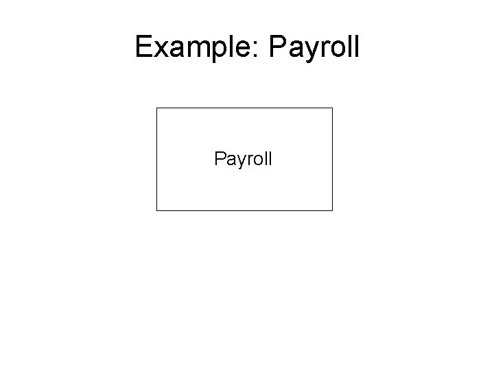 Example: Payroll 