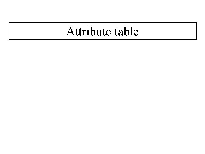 Attribute table 