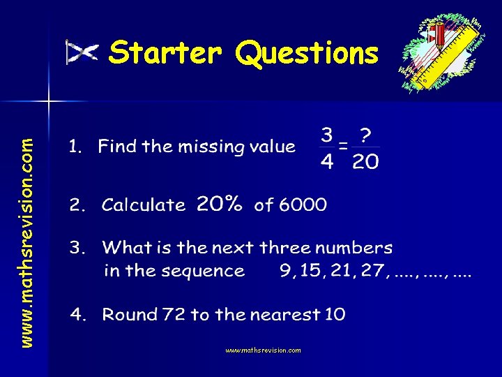 www. mathsrevision. com Starter Questions www. mathsrevision. com 