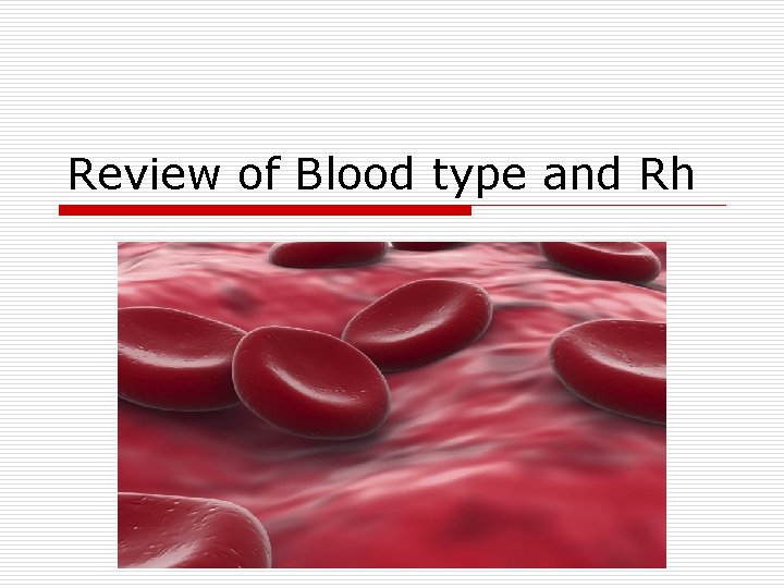 Review of Blood type and Rh 