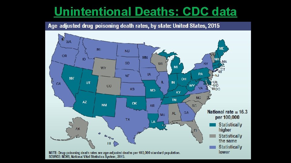 Unintentional Deaths: CDC data 