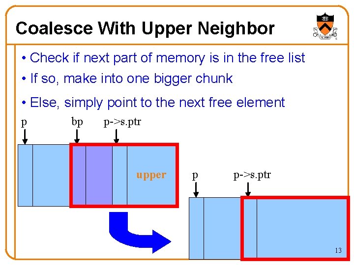 Coalesce With Upper Neighbor • Check if next part of memory is in the