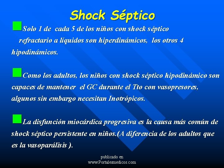 Shock Séptico n. Solo 1 de cada 5 de los niños con shock séptico