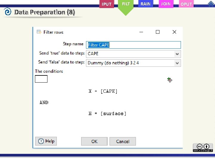 IPUT Data Preparation (8) FILT RAIN JOIN OPUT 