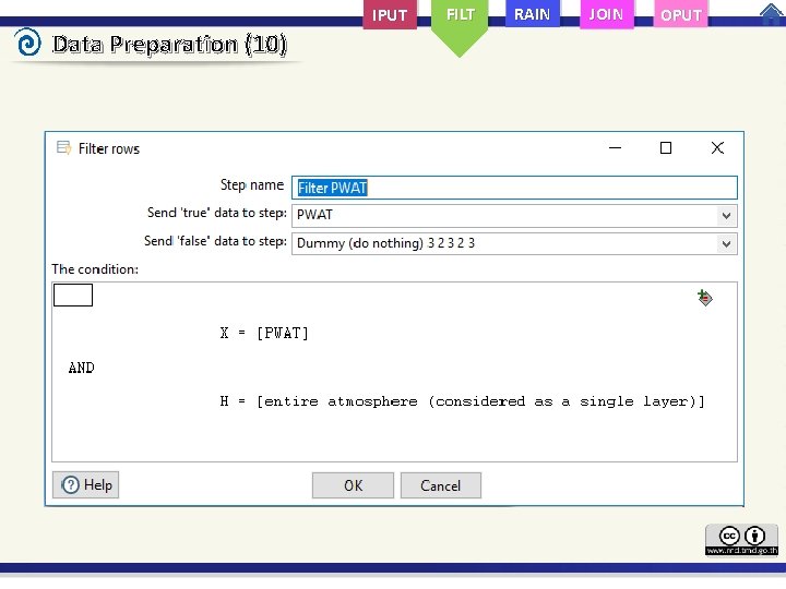 IPUT Data Preparation (10) FILT RAIN JOIN OPUT 