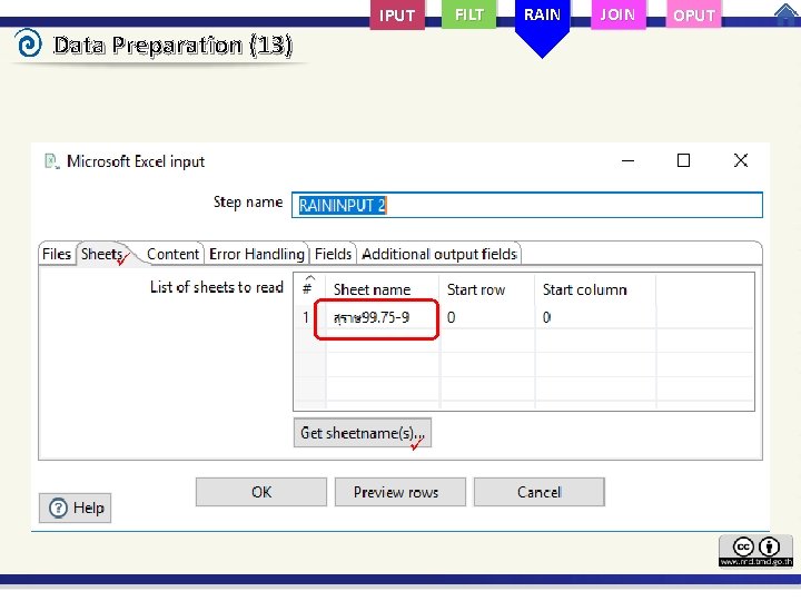 IPUT Data Preparation (13) FILT RAIN JOIN OPUT 