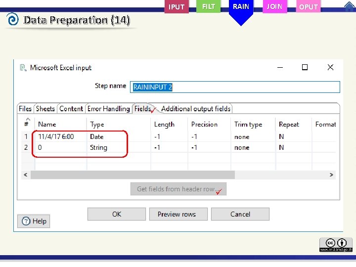 IPUT RAIN FILT Data Preparation (14) JOIN OPUT 