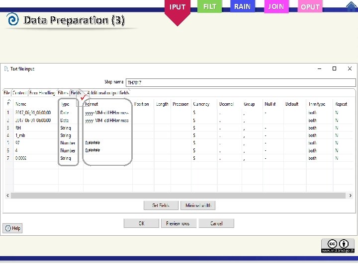 IPUT Data Preparation (3) FILT RAIN JOIN OPUT 