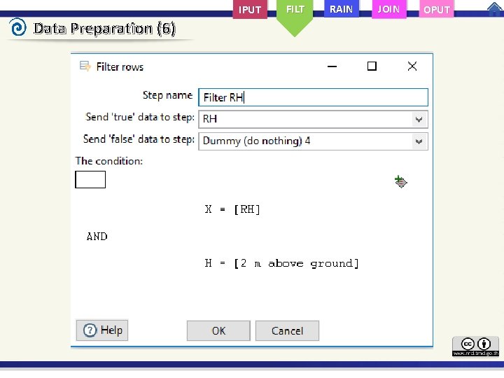 IPUT Data Preparation (6) FILT RAIN JOIN OPUT 