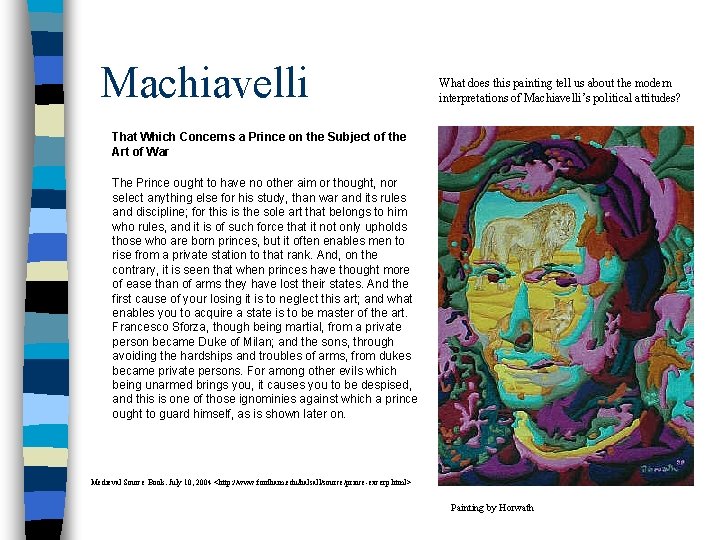 Machiavelli What does this painting tell us about the modern interpretations of Machiavelli’s political Machiavelli What does this painting tell us about the modern interpretations of Machiavelli’s political