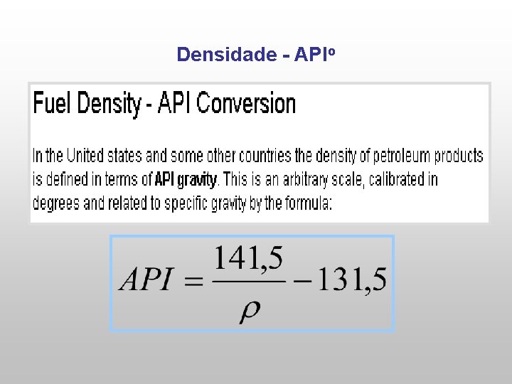 Densidade - APIo 