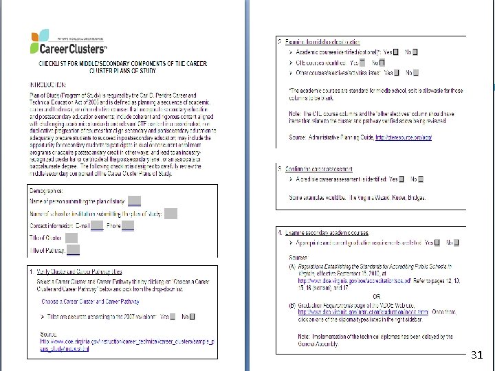 Plans of Study Checklist, continued 31 