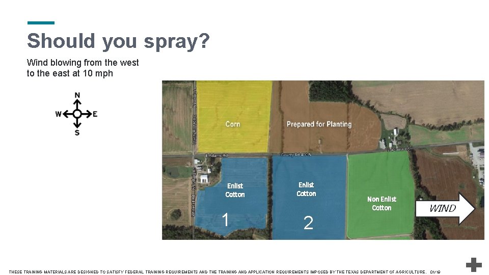 Should you spray? Wind blowing from the west to the east at 10 mph