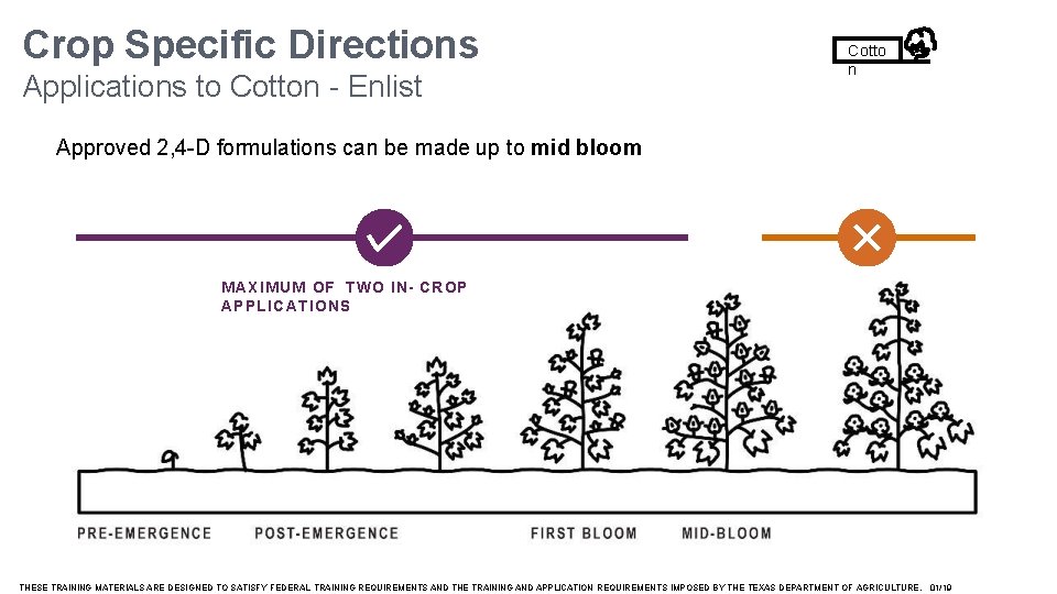 Crop Specific Directions Applications to Cotton - Enlist Cotto n Approved 2, 4 -D