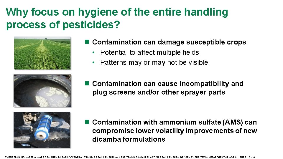 Why focus on hygiene of the entire handling process of pesticides? Contamination can damage