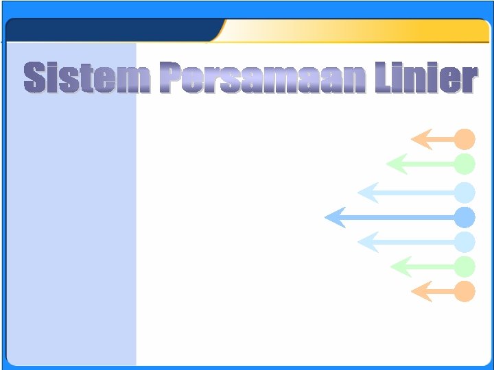 SISTEM PERSAMAAN LINEAR 