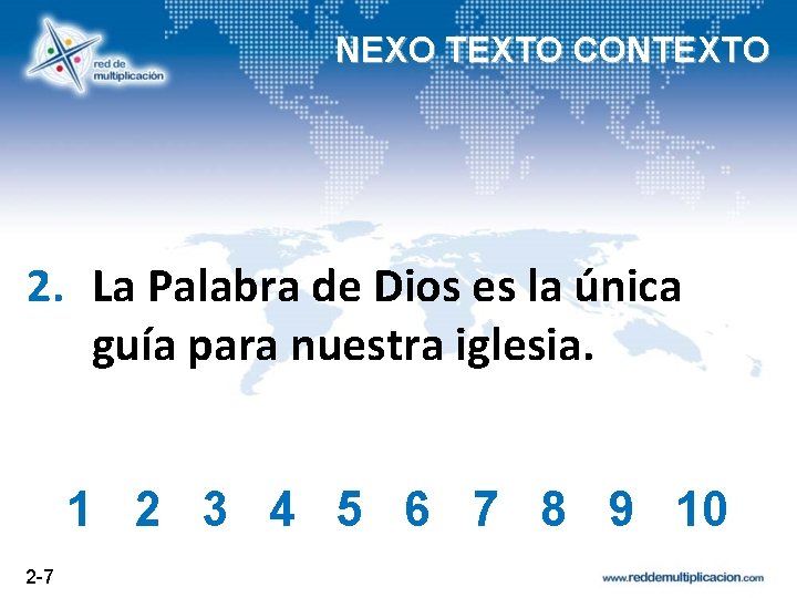 NEXO TEXTO CONTEXTO 2. La Palabra de Dios es la única guía para nuestra