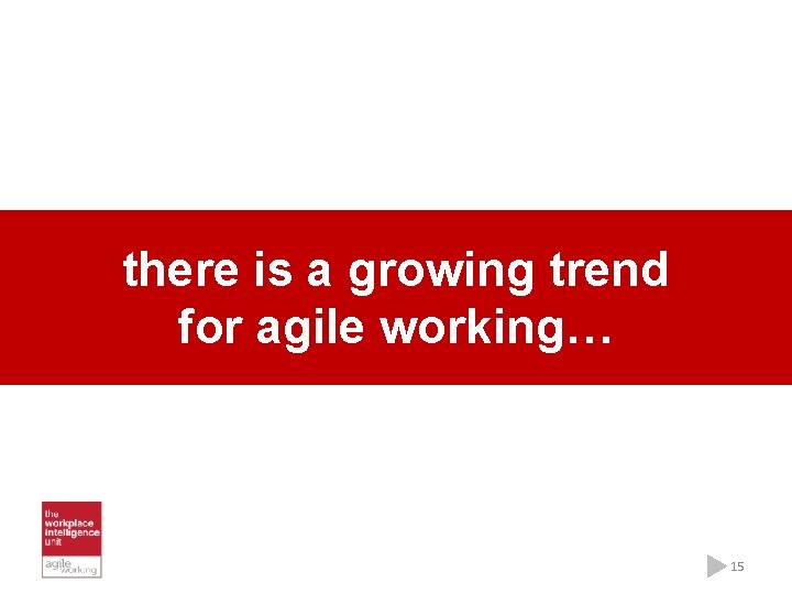 there is a growing trend for agile working… 15 
